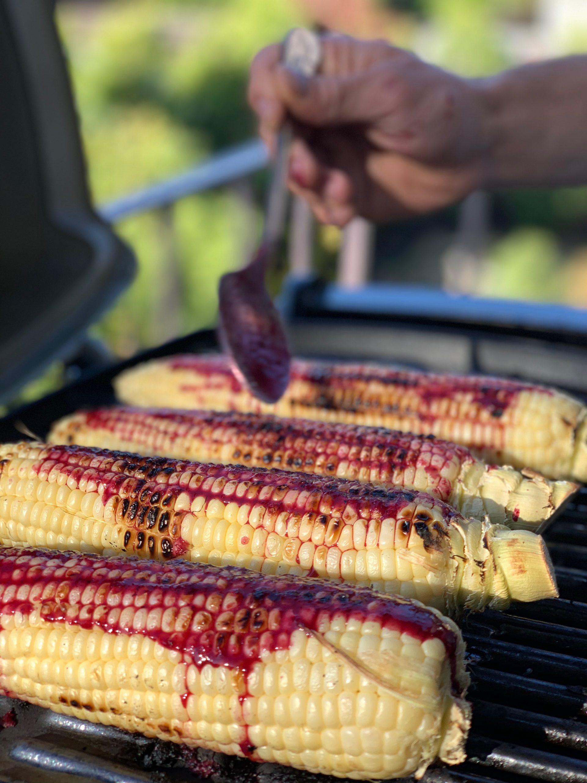 summer corn with blueberry ferment